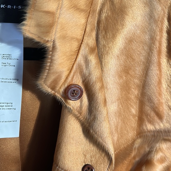 🛍️Akris One of a kind Lambskin Leather Silk Fur Convertible Jacket Blazer 14 XL - Picture 5 of 9